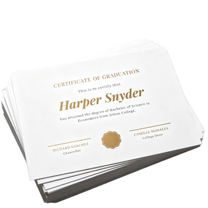 Certificat d'authenticité |   Papier de sécurité à filigrane personnalisé pour certification de pierres précieuses |   Impression par estampage à chaud, logo personnalisé, numérique - Product Image 1