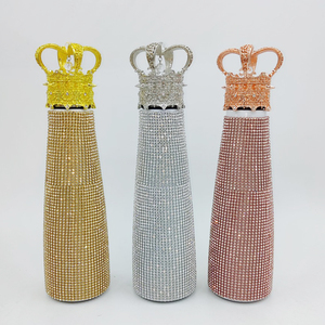 Beeman Luxe <span class=keywords><strong>Bling</strong></span> Isolé En Acier Inoxydable Bouteille D'eau Strass Diamant Couronne Fiole À Vide Réutilisable Verres - Product Image 4