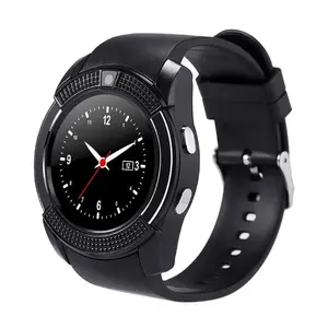 smart watch V8 round screen Adult Fashion card plug phone watch android rubber sports wrist band Fitness tracker