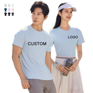 Custom Printing Men Spandex T Shirt Breathable Sports Running Quick Drying Tshirt Loose Round <b>Neck</b> Short Sleeve Unisex T-Shirt - Product Image 1
