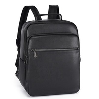 Mochila de Viaje para Portátil de Cuero PU, de Lujo, Resistente al Agua, con Cierre, Ligera, Transpirable, de Gran Capacidad, Acolchada, para Oficina y Negocios