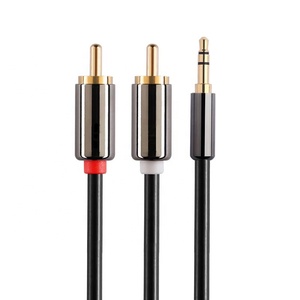 Phonekotech — connecteur métallique Premium 24K plaqué or, 3.5mm, stéréo mâle à 2RCA mâle Aux, câble de séparation Audio, pour voiture <span class=keywords><strong>iphone</strong></span> MP3/4 - Product Image 3