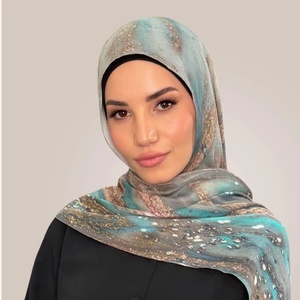 Nouveau Châle Pashmina 100% Modal Imprimé Double Face 2026, Foulard Ethnique Imprimé Aquarelle, <span class=keywords><strong>Hijab</strong></span> Musulman, Longue Écharpe pour Femme - Product Image 4