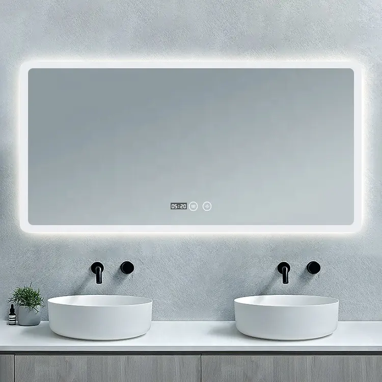 Wall Mounted Bath Mirror Led Lighted Magic Smart Bathroom Mirror with Speaker