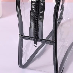 Fashion Transparent PVC Zipper Handbag Waterproof Plastic Packaging Storage Bag Custom Printed Logo - Product Image 2