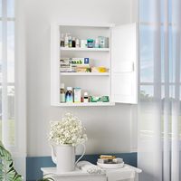 Armoire murale de premiers secours avec serrure, boîte de rangement à 3 niveaux pour médicaments, organisateur d'articles médicaux d'urgence pour la maison, le bureau et l'école