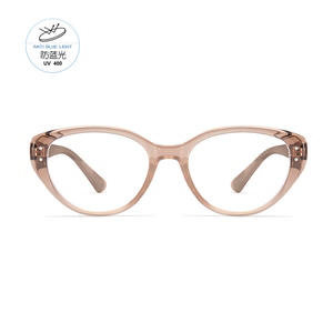 Montura de gafas estilo ojo de gato para mujer, translúcida rosa, TR90, anti luz azul, montura completa, lentes acrílicas, origen Danyang - Product Image 1