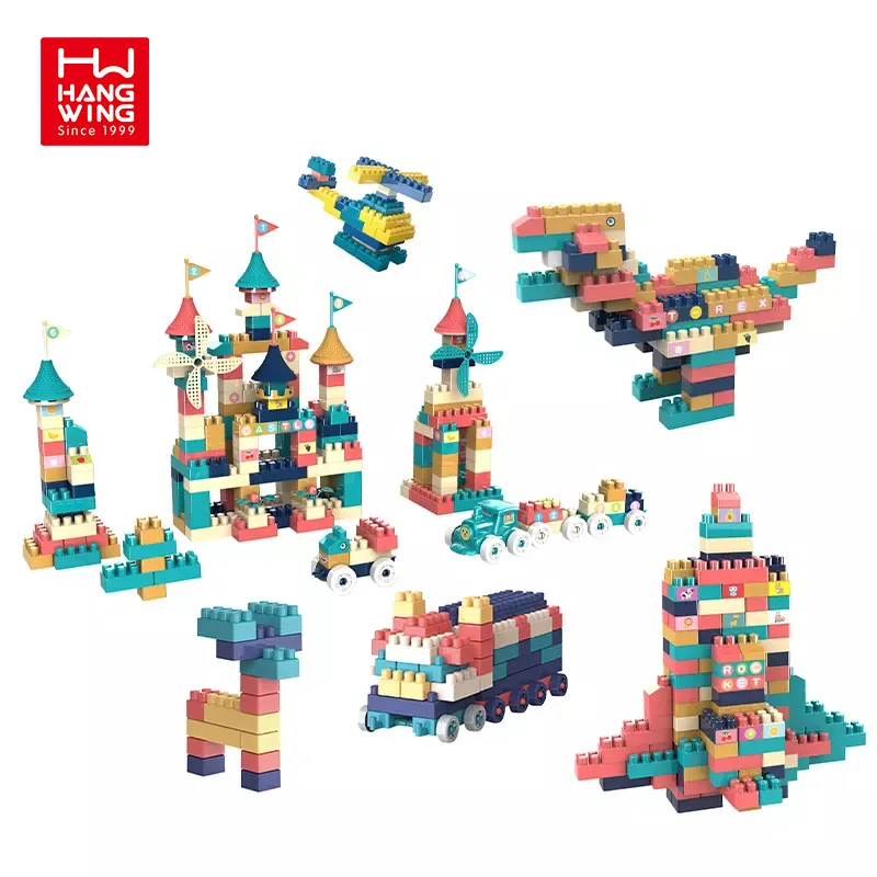 Hw Speelgoed 160Pcs Blocks Diy Bricks Dinosaurus Honderd Raketten Ruimte Avontuur In De Deeltjesbouwsteen Puzzel Set Voor Kinderen