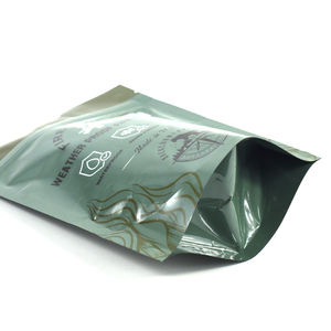 Sacs en plastique aluminium personnalisés à faible MOQ, finition brillante, pour allume-feu, sachets refermables laminés à fond plat avec fermeture éclair - Product Image 3