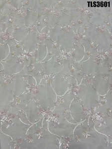 Tessuto in Pizzo Trasparente di Alta Qualità, Traspirante, Antistrappo, con Paillettes, Ricami e Perline per <span class=keywords><strong>Design</strong></span> di Moda Femminile - Product Image 3