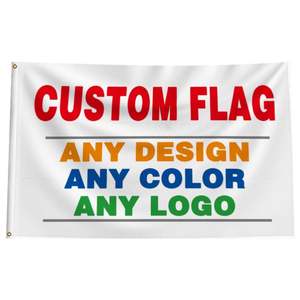 Drapeau personnalisé en polyester simple face 100cmx150cm - Imperméable, durable, haute visibilité, impression par transfert thermique pour l'extérieur - Product Image 1