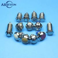 12mm Anti Vandale Led Métal 12V 120V Interrupteur À Bouton-Poussoir Étanche IP67 Led Verrouillage Tactile Interrupteur De Lumière
