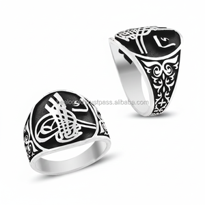 925K Sterling Silver Carved Art Ottoman Sultan <b>Men</b> <b>Ring</b> - Product Image 2