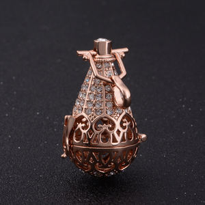 Colliers pendentifs carillons d'ange, perles d'harmonie en cristal, bijoux en or Rose - Product Image 5