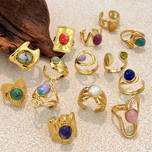 MW Wholesale Factory Directly Non Fading Mix Styles Retro Stones <strong>Rings</strong> Stainless Steel <strong>Moissanite</strong> Adjustable <strong>Men</strong> Women <strong>Rings</strong> - Product Image 2