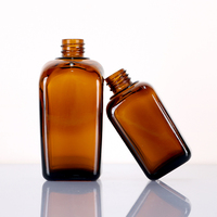 Vente en gros compte-gouttes en verre ambré de luxe carré rond épaule 10ml 20ml 30ml 50ml 100ml pour sérum huile