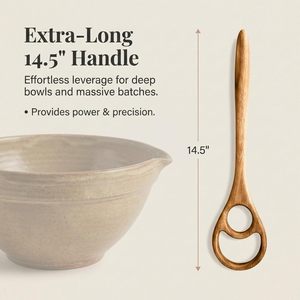 Nouveau fouet à pâte danois 2026 en bois massif, noyer noir, manche long, fait main, outil de pétrissage pour pain au levain, pour la pâtisserie artisanale - Product Image 5