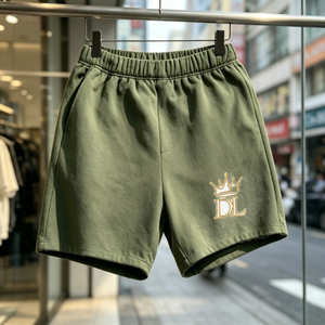 Pantalones Cortos de Algodón Personalizados para Hombre, Cintura Elástica, Estampado de Letras, Estilo Casual, Corte Medio, Tejido Transpirable - Product Image 2