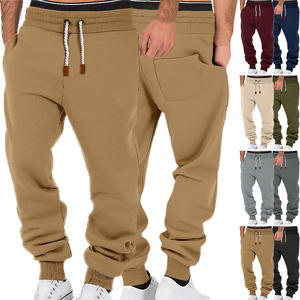 Pantalones Deportivos de Forro Polar para Hombre, Color Sólido, Cintura Elástica, Casuales, Transpirables, para Primavera y Otoño - Product Image 4