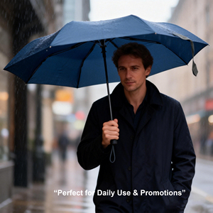 Auto-Open <b>Windproof</b> UV Protection <b>Umbrella</b> with Custom Logo Print Adult Promotion Three-Fold Folding Design - Product Image 3