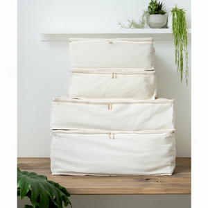 Bolsa de almacenamiento de Manta plegable hecha a mano de primera calidad, bolsas de almacenamiento de algodón debajo de la cama, ropa de cama con cremallera para regalos únicos, edredones, mantas - Product Image 1