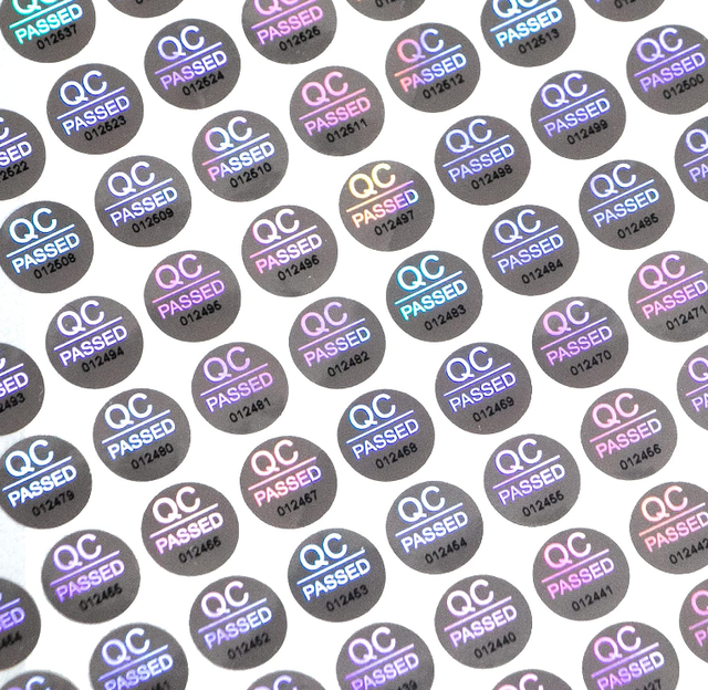 Custom Permanent PVC Anti-Tamper Holographic Waterproof Adhesive Stickers for Mobile Phone Accessories