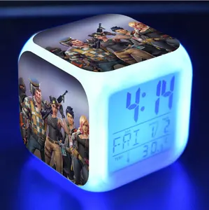 С термическим закреплением изображения светодиодные настольные лампы с неоновой подсветкой до часы с 3-стороннее освещение цифровым печатным рисунком светодиодный зеркальные часы-будильник usb зарядка настольные электронные часы