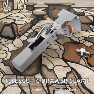 Serre-tiroirs télescopiques réglables en acier inoxydable – Outils d'assemblage industriels pour armoires et tiroirs, clip de fixation pour le travail du bois - Product Image 2