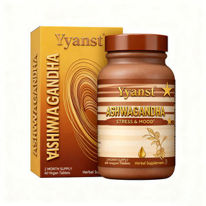 Comprimés de racine d'ashwagandha biologique à marque privée avec probiotiques pour le soutien de la digestion, les niveaux d'énergie et le soulagement du stress - Product Image 1