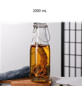 Botella de <span class=keywords><strong>Agua</strong></span> de Vidrio Transparente de Alta Calidad con Tapa de Clip, Botellas de Vidrio para Kombucha y Leche - Product Image 5