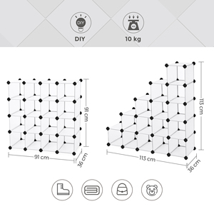 SONGMICS Organiseur de <span class=keywords><strong>chaussures</strong></span> en plastique pour 15 paires, unité de rangement de <span class=keywords><strong>chaussures</strong></span> DIY, étagères à <span class=keywords><strong>chaussures</strong></span> pour entrée, couloir, placard - Product Image 4