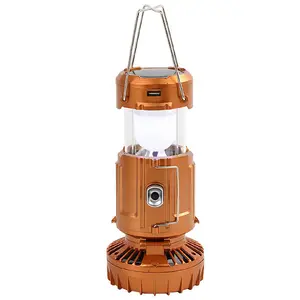 Luz Led Solar para acampada <span class=keywords><strong>con</strong></span> ventilador eléctrico, linterna recargable, gran oferta, fábrica de China - Product Image 1
