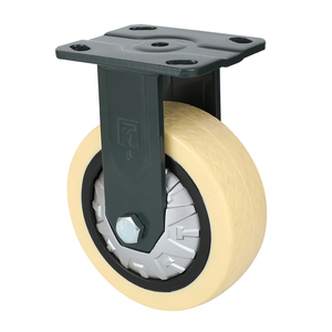Roulettes pivotantes industrielles robustes en nylon anti-crevaison jaunes de <span class=keywords><strong>4</strong></span> pouces, capacité de charge 320 kg - Product Image 4