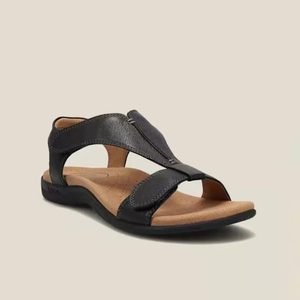 Sandali Ortopedici Comfort da <span class=keywords><strong>Donna</strong></span> - Scarpe Piatte con Cinturino a T in MICROFIBRA PU Regolabile, Nere, Rosse, Gialle, Blu - Product Image 4