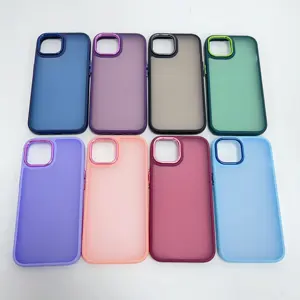 2024 Electroplate Matte Acrylic PC Shockproof Skin Feel Mobile Phone Cover Case For iPhone 15 Pro Max