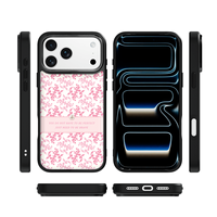 Coque de téléphone AG Feeling Black Edge avec motif floral rose doré pour iPhone 17, 17 Pro Max, 16 Pro, 15 – Coque magnétique