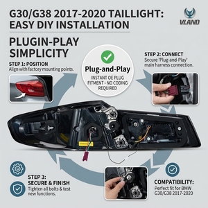 Feux arrière LED VLAND, style LCI, pour BMW Série 5 G30 G38 530i 540i M550i 2017 2018 <span class=keywords><strong>2019</strong></span> 2020 - Product Image 3