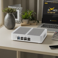 Partaker Mini PC Tanpa Kipas Alder Lake-N Core N100 Linux HTPC 2 LAN 1 DP 2 HD Komputer Desktop 2x LAN 1x DP