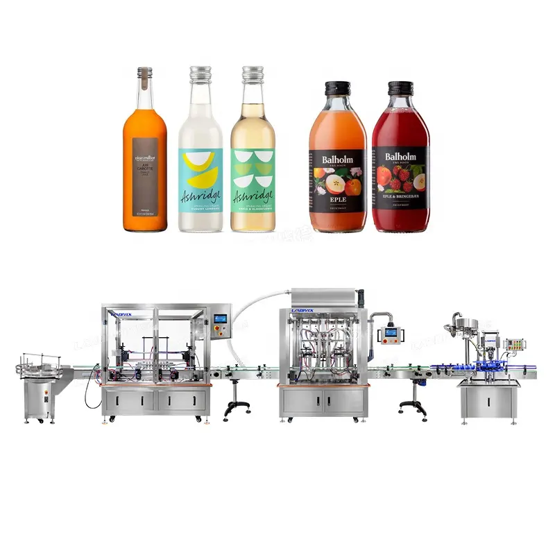 Manufacturers Automatic Olive Oil Fruit Juice Wine Bottle Filling Capping Line Machine