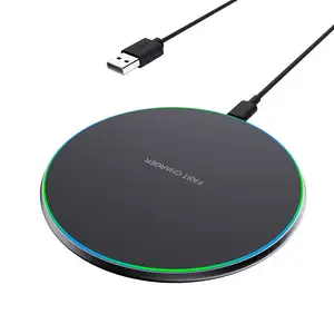 2023 Arrival 15W 10w Qi Wireless Charger Pad Led Light Fast Charging Wireless Charger