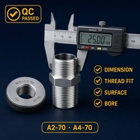 Raccords de tuyau d'adaptateur de mamelon hexagonal fileté mâle OEM ODM MS en acier inoxydable et doux SS302 SS304 SS316 1/4 ''5/8'' NPT