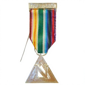 REGALIA MASÓNICA ROYAL ARK MARINER PCN JOYA DE PECHO CON CINTA MULTICOLOR Y JOYA CHAPADA EN PLATA-JOYA DE PECHO MASÓNICO - Product Image 1