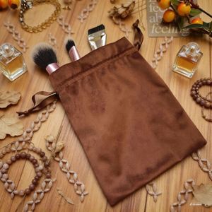 Pochette de luxe en velours pour bijoux, sac de protection simple anti-poussière pour lunettes délicates, breloques et couverts, sac de rangement anti-poussière pour sac à main - Product Image 5
