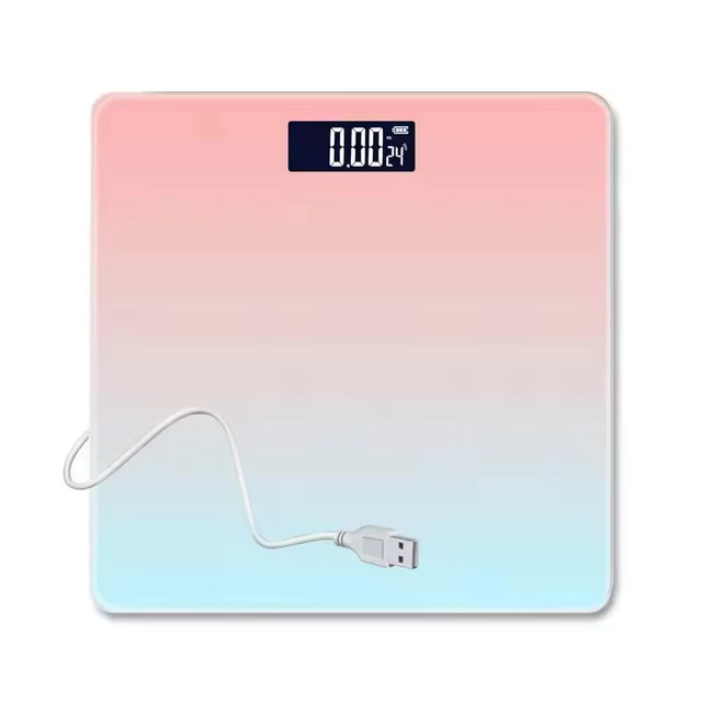 High Quality Electronic High Accuracy Digital Colorful 180Kg Tempered Glass Bathroom Personal Body Scale