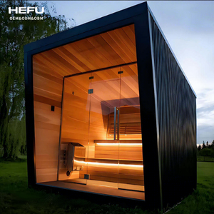 ห้องซาวน่าไม้จริงทันสมัยสำหรับ 8 คน มาใหม่ ขายดี พร้อมระบบควบคุมอินฟราเรดดิจิตอล และฝักบัวพร้อมกล้องซ่อน - Product Image 1