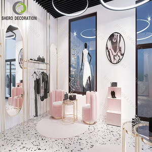 Dolce rosa completo porta abiti negozio Boutique mobili espositore <span class=keywords><strong>Vintage</strong></span> da donna negozio di abbigliamento porta abiti - Product Image 1