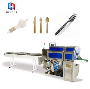 wholesale packing machine plastic cutlery set with napkin packing machine pillow type rubber gloves chopstick packing machine