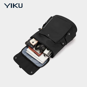 Yiku पुरुषों फैशन हल्के पु चमड़े के बैकपैक रैफिड एंटी-चोरी ज़िपर बंद वाटरप्रूफ पॉलिएस्टर स्ट्रैप एयर कुशन बेल्ट - Product Image 3