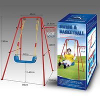 Siège suspendu multifonctionnel 2-en-1 pour enfants, intérieur/extérieur, avec panier de basket et jeu sportif