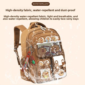 Mochilas Capybara Sac à dos scolaire unisexe Sac d'élève étanche de grande capacité avec fermeture éclair et logo personnalisé et filles élégantes dessinées - Product Image 3